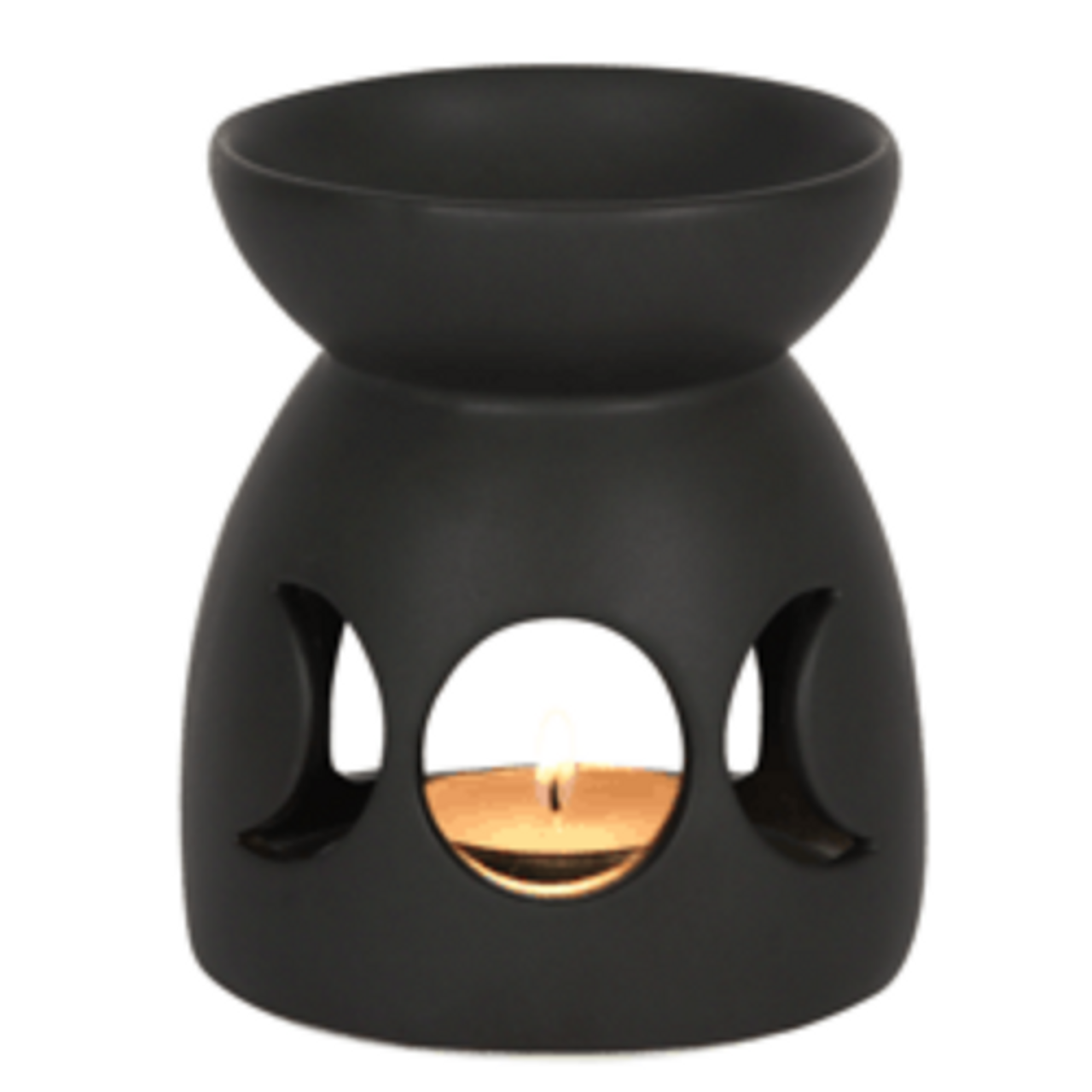 Oil Burner Triple Moon Black Ceramic