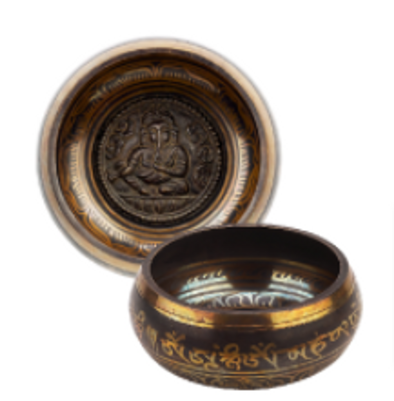 Singing Bowl Ganesh Black Gold Small