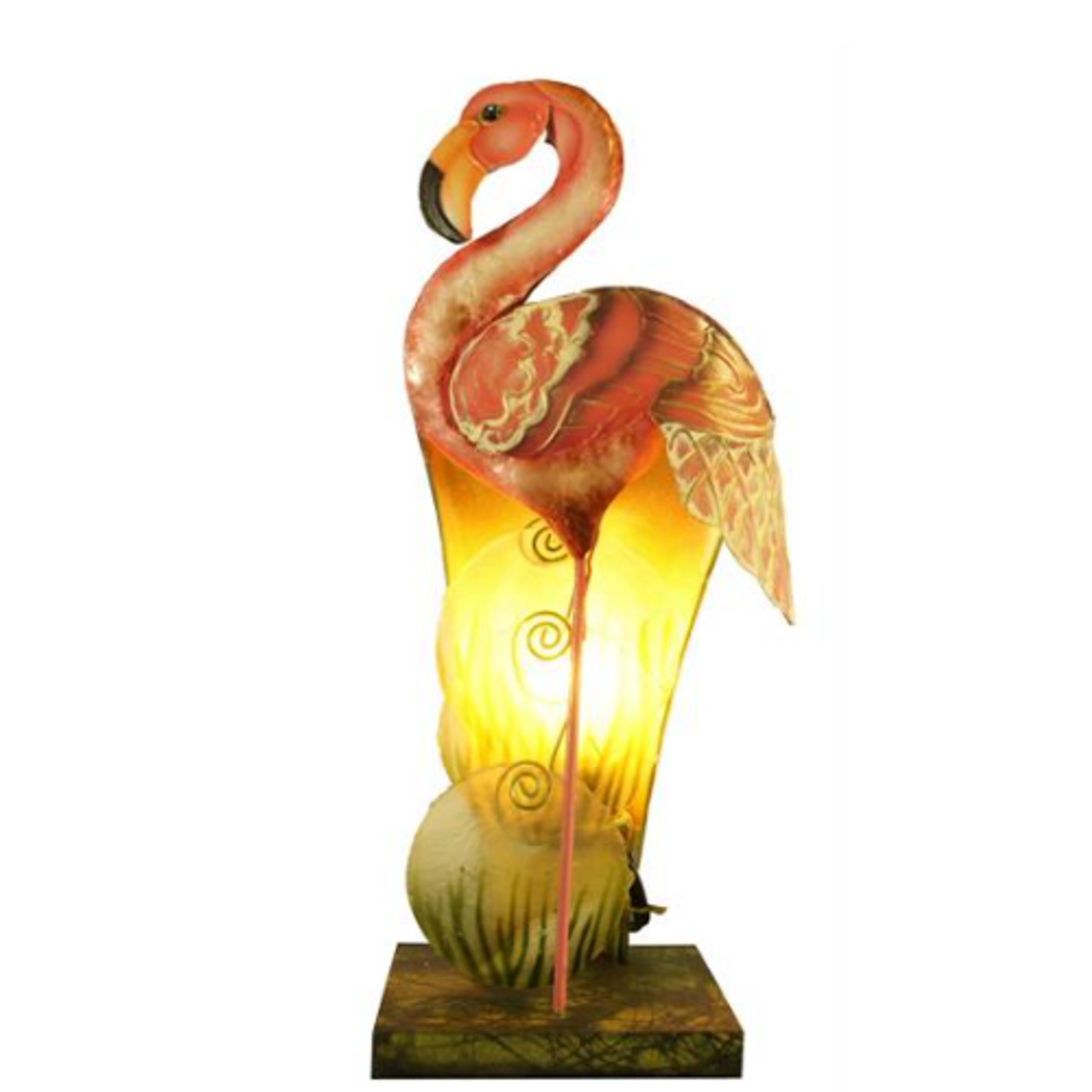 Mini Flamingo Capiz Shell Table Lamp