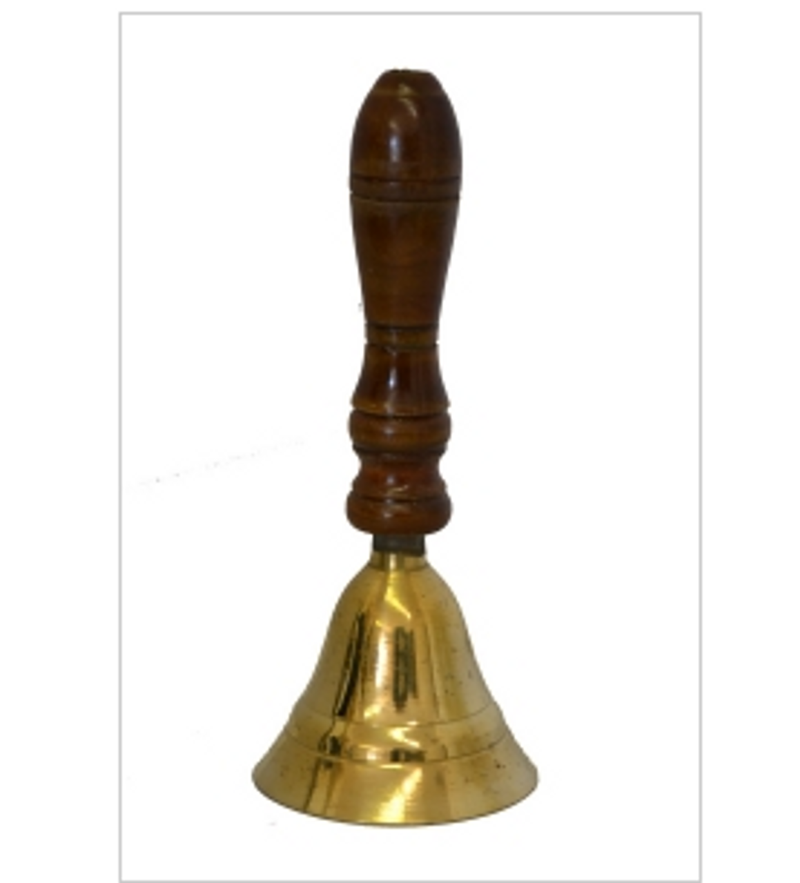Bell Brass Hand Bell Wooden Handle Plain 5.5"