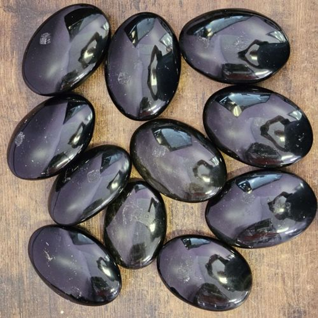 Obsidian Goldsheen Palm Stone 3-4"