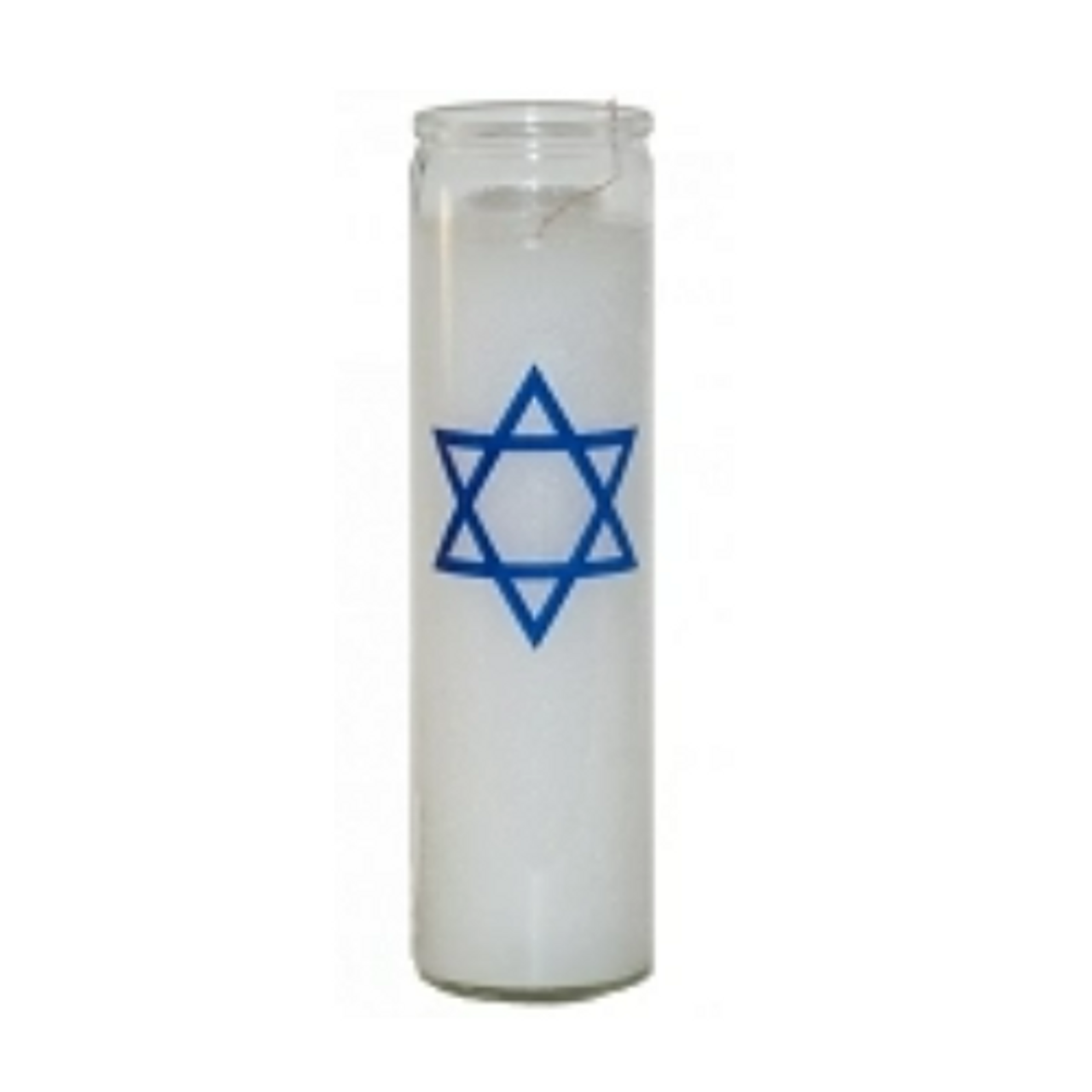 7 Day Candle Star of David White