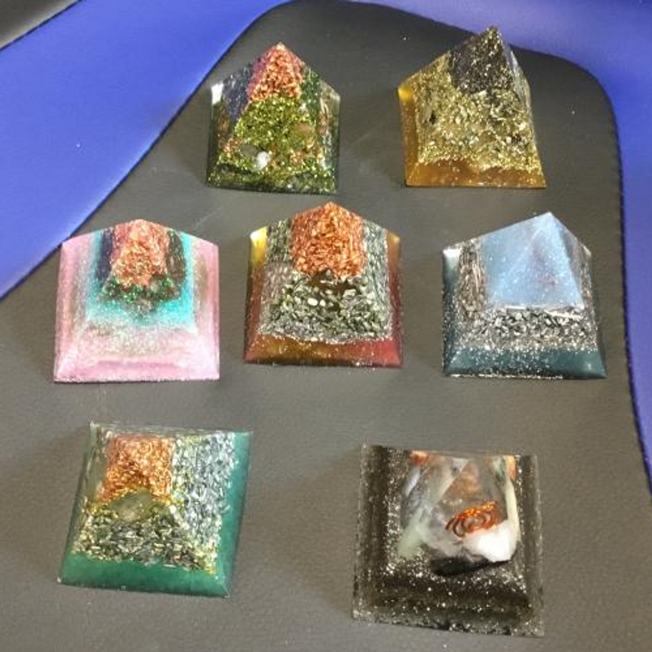 Orgone Pyramid - Assorted Small w/ Variety of Colors 2.5"x2.5"x2.5"