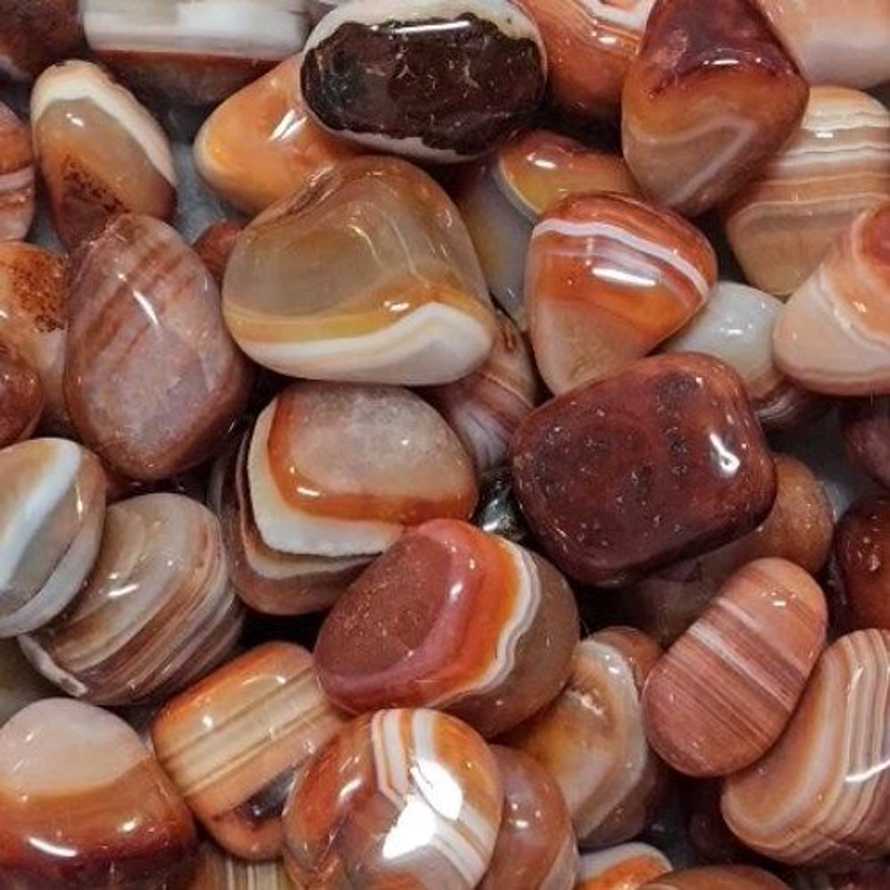 Agate Red Banded Tumbled Stone Ex Grade 1" - 2"