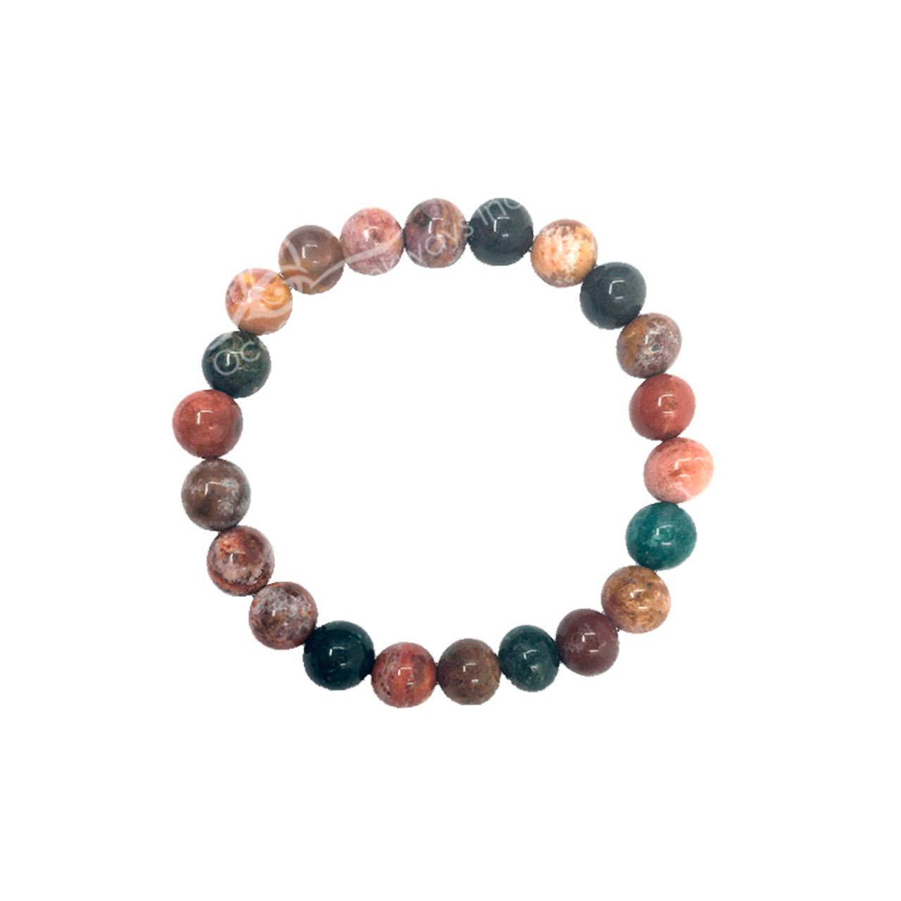 GB Ocean Jasper Round Beads Barcelet 8mm