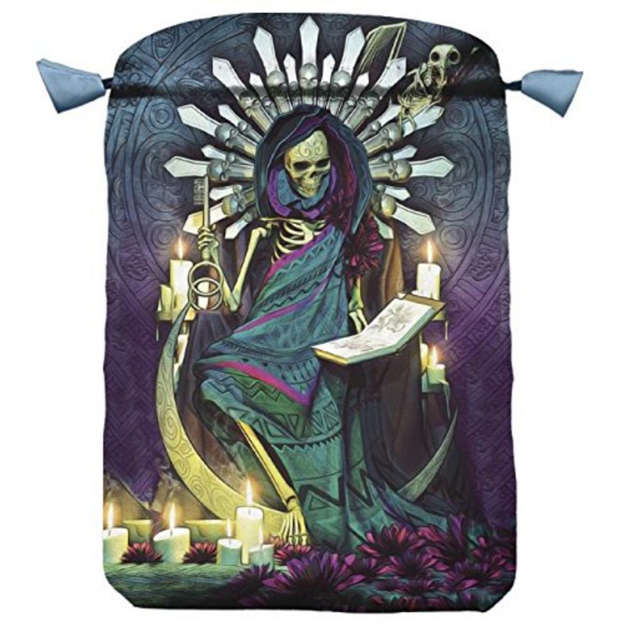 Santa Muerte Satin Bag