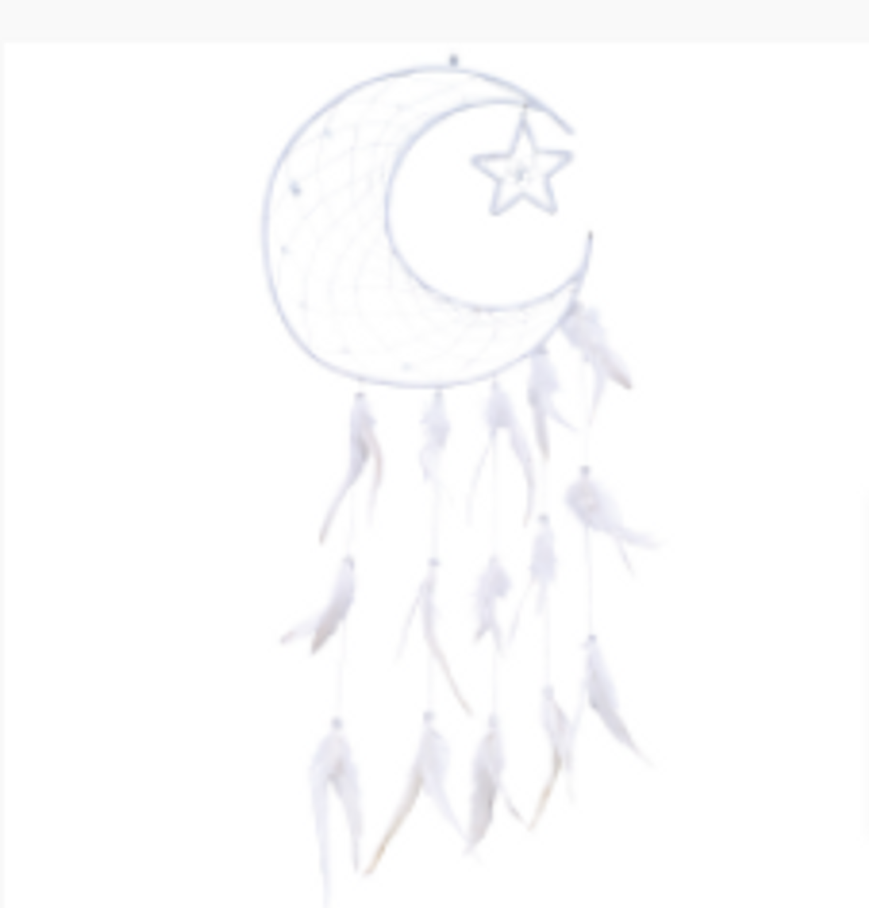 Dream Catcher - Crescent Moon Star White