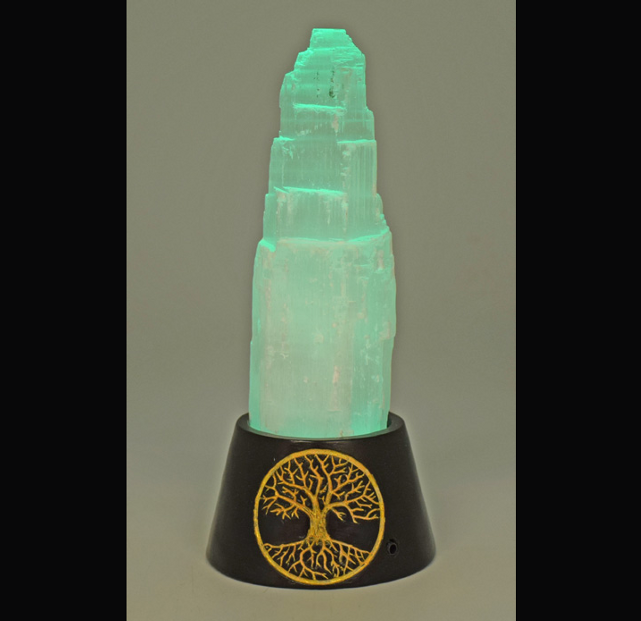 Selenite Tower Tree of Life with Changing Color LED