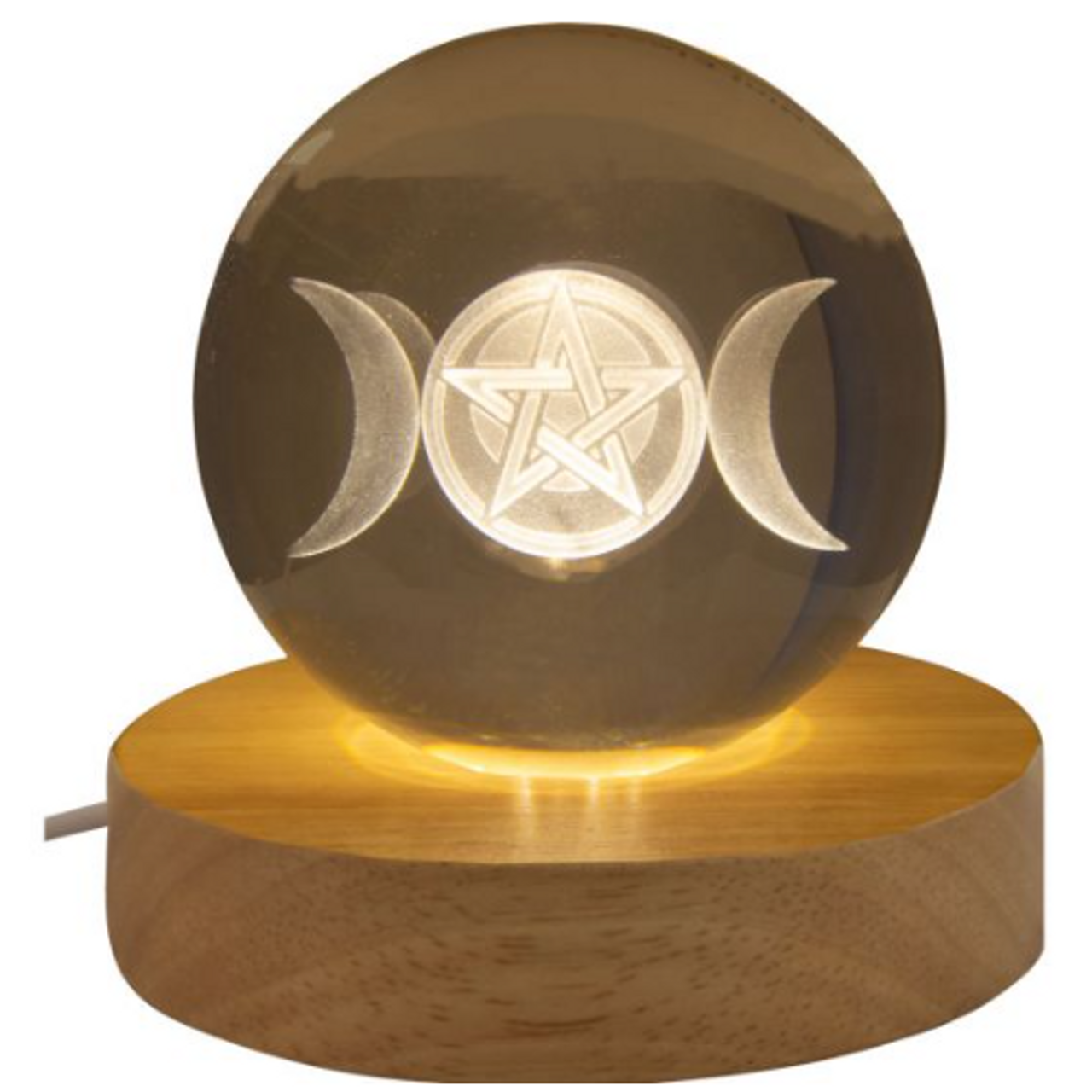 Crystal Ball 3D Laser Engraved w/ Stand Assorted Designs - Select