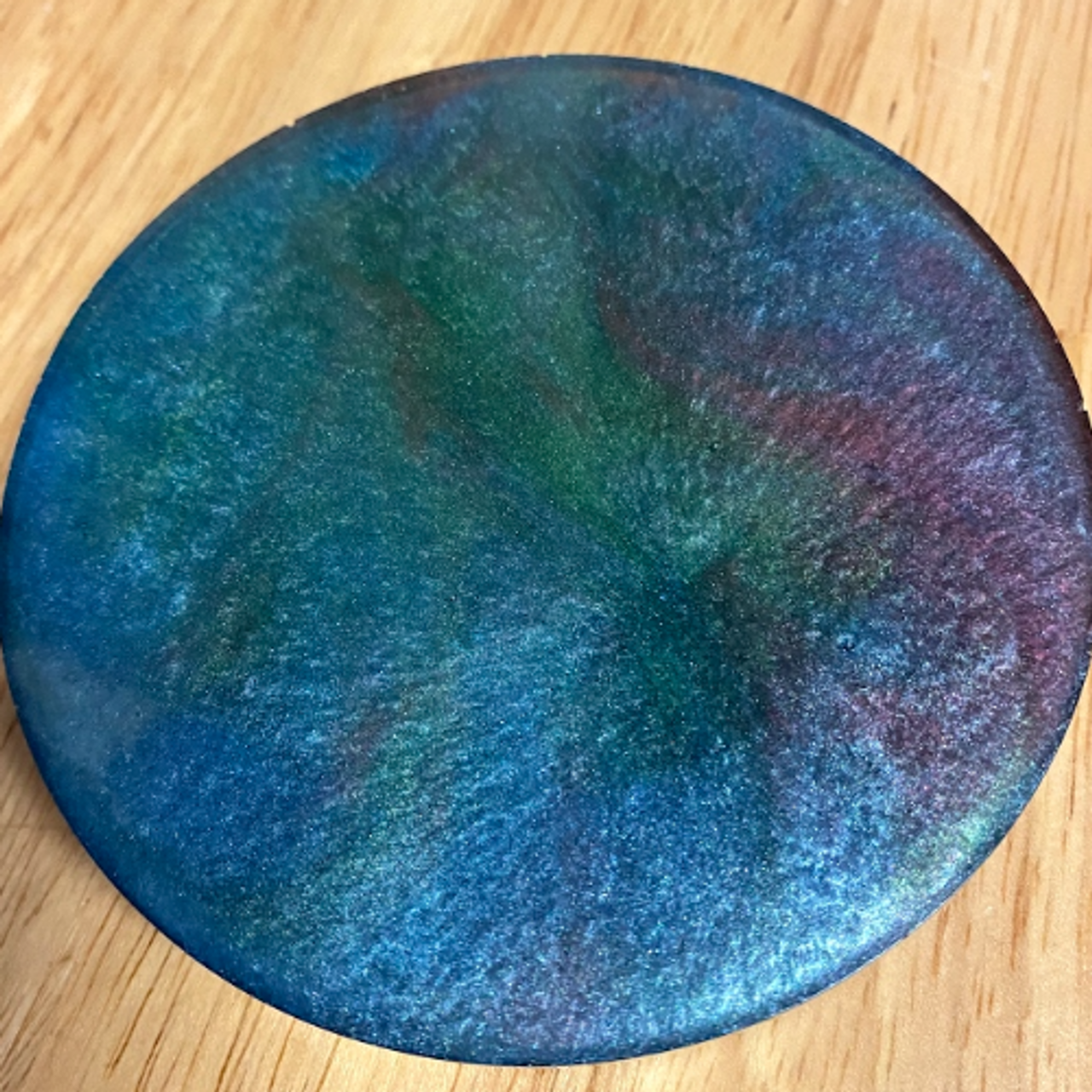 Orgonite Disc Blue Green Quartz Shungite 3.75"  7oz