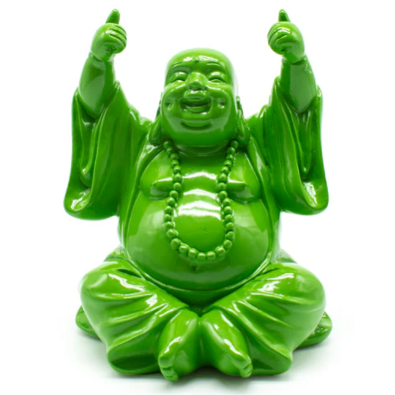 Buddha w/ Thumbs Up - Green Resin