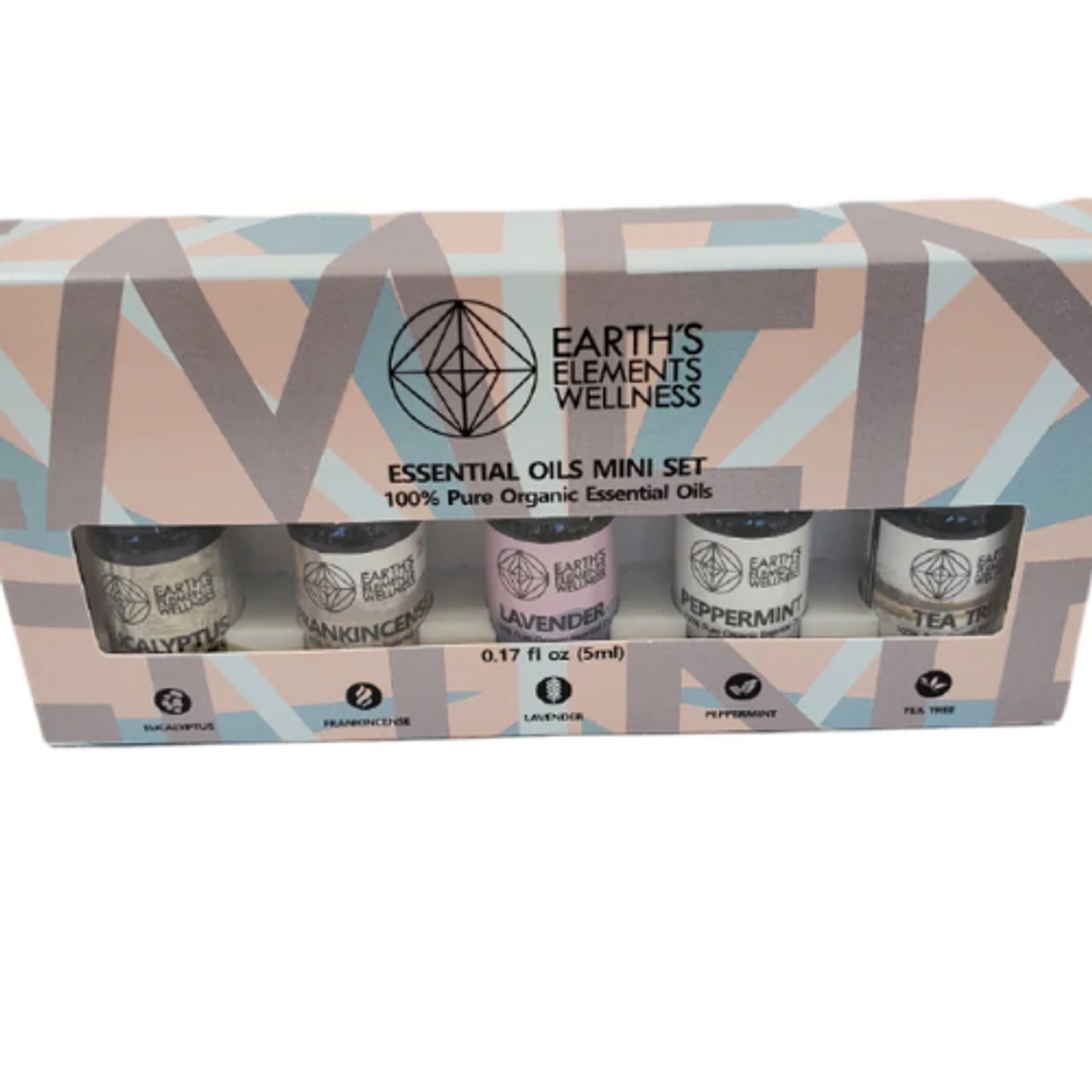 Essential Oil Set of Five - Eucalyptus, Frankincense, Lavender,  Peppermint, Tea Tree