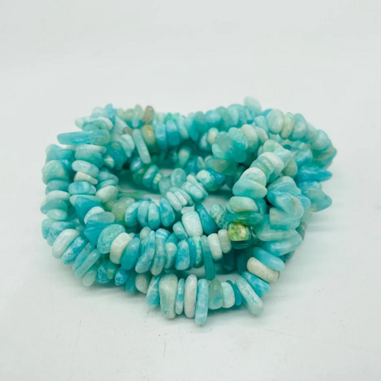 GB Amazonite Chip Elastic Gemstone Bracelet