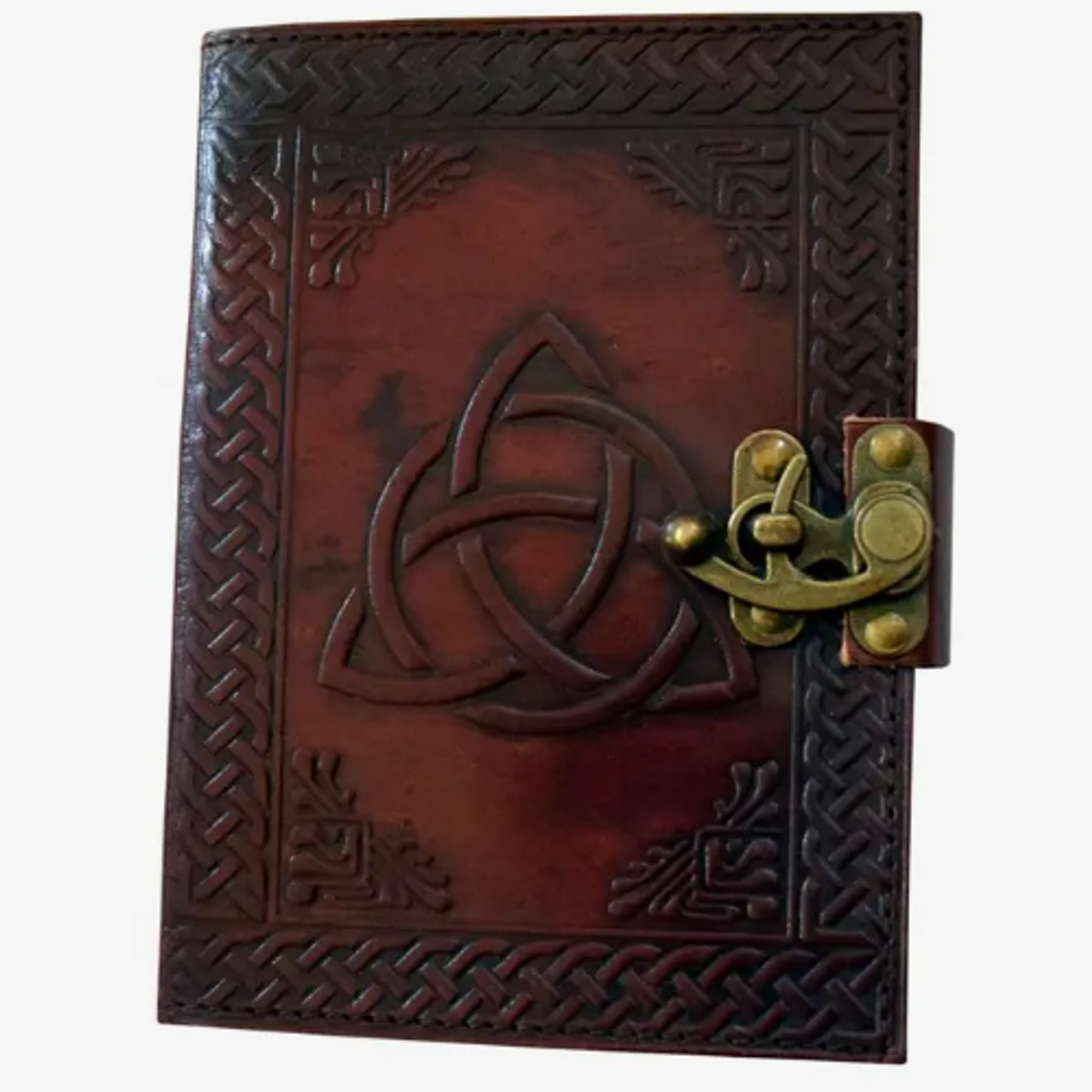 Journal Leather 5x7 Triquetra Knot w/ Metal Lock