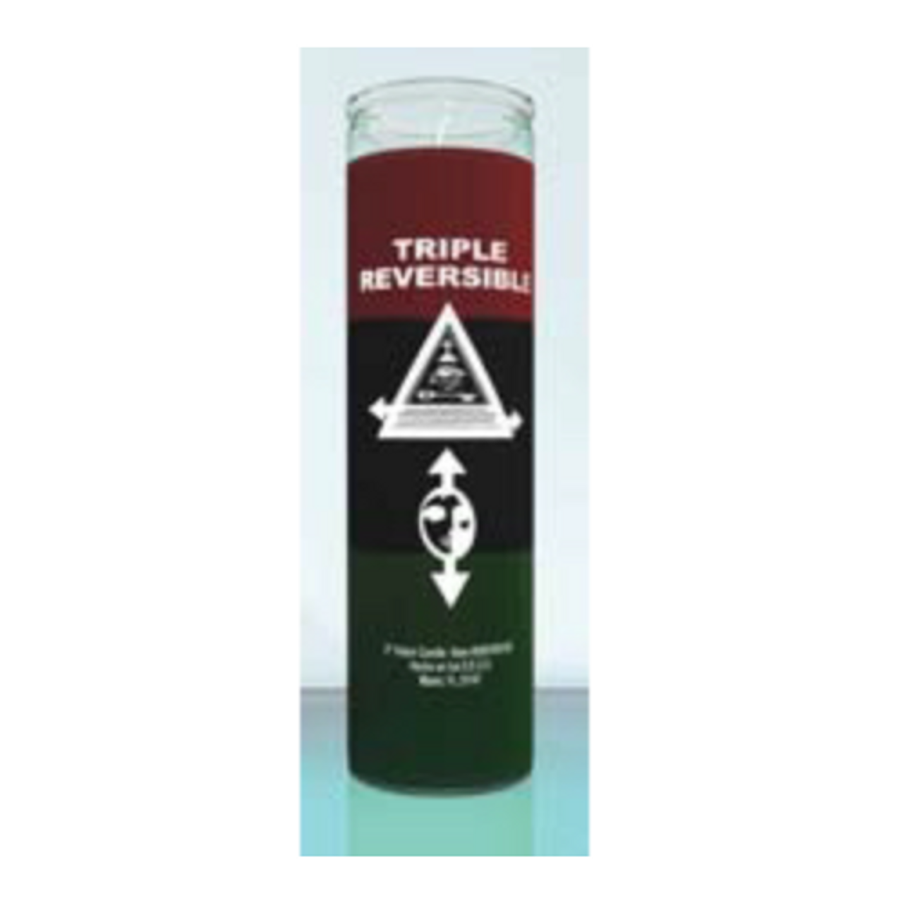 7 Day Candle Triple Reversible Red+Black+Green Three Color