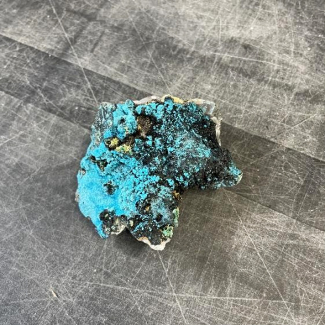 Chrysocolla w/ Quartz Specimen 3.5"x3.5"x1.75"  248g