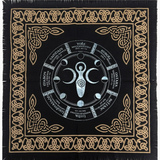 Altar Cloth Wheel of the Year 60x60 Gold+Black