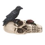 Ashtray Skull w/ Rose and Raven