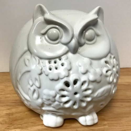 porcelain owl candle holder
