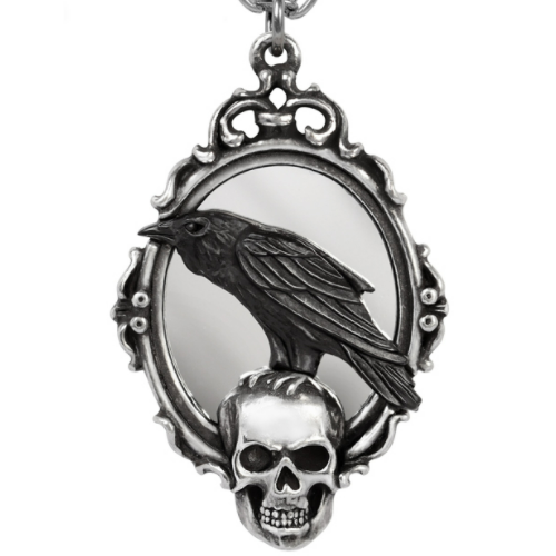 Reflections of Poe Raven Skull Pendant by Alchemy