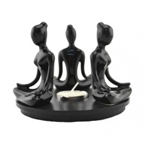 Candle Holder Yoga 3  Ladies Black