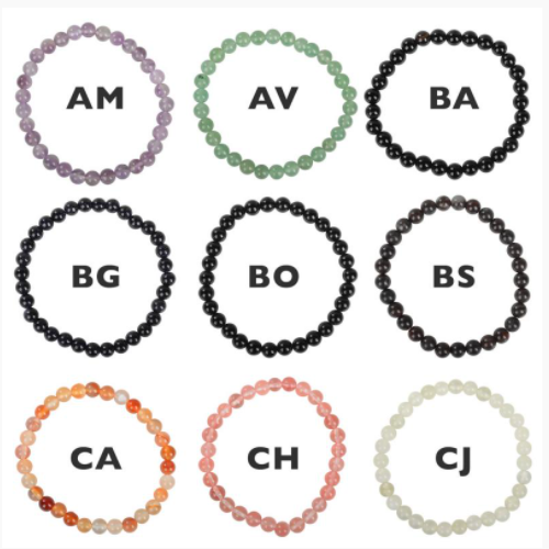 GB 6mm Gemstone Elastic Bracelets