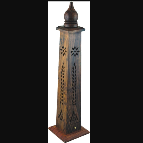 Incense Burner Tower 12" Wood Dome Top