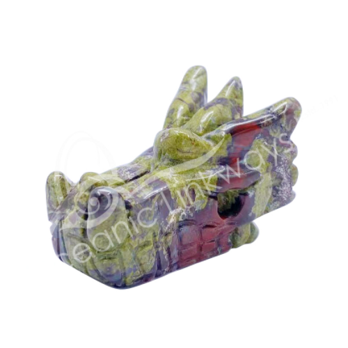 Dragon Head Gemstone Carving 2"