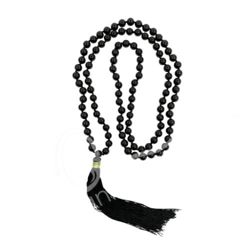 Japamala Tourmaline Black Beads w/ Knots