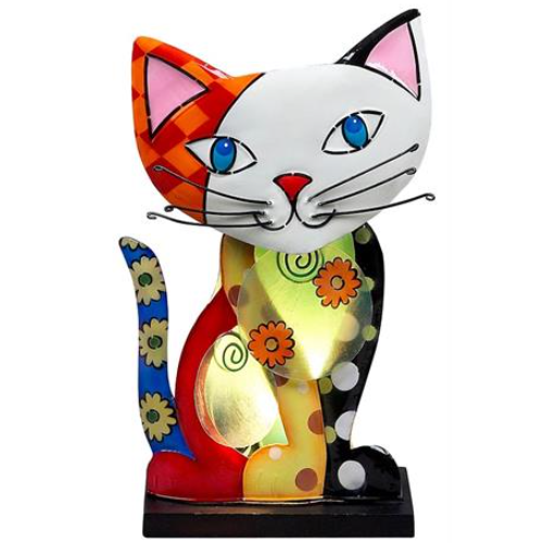 Picasso Cat Capiz Shell Table Lamp
