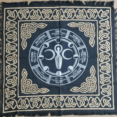 Altar Cloth  Goddess Moon Phases & Wicca Calendar 24" x 24"