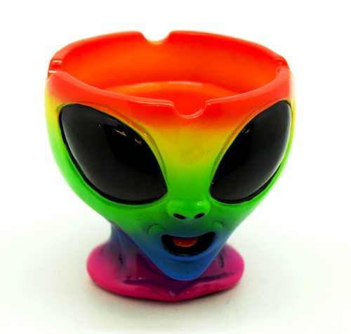 Ashtray Alien Head Multi Colored 3"