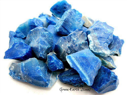 Agate Blue Rough Stones Dyed