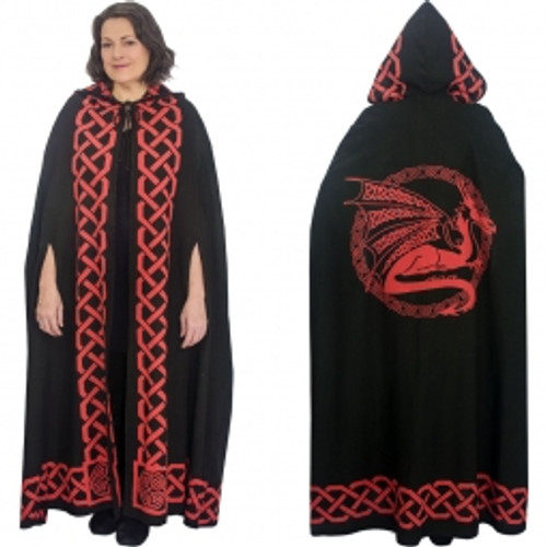 Cloak Dragon Red and black 52"