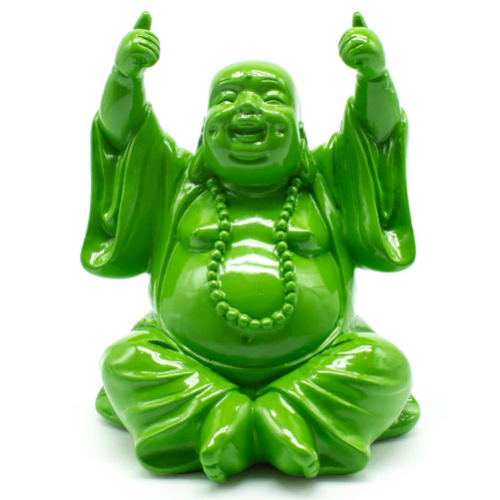 Buddha w/ Thumbs Up - Green Resin