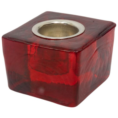 Candle Holder Taper Glass Cube - Select