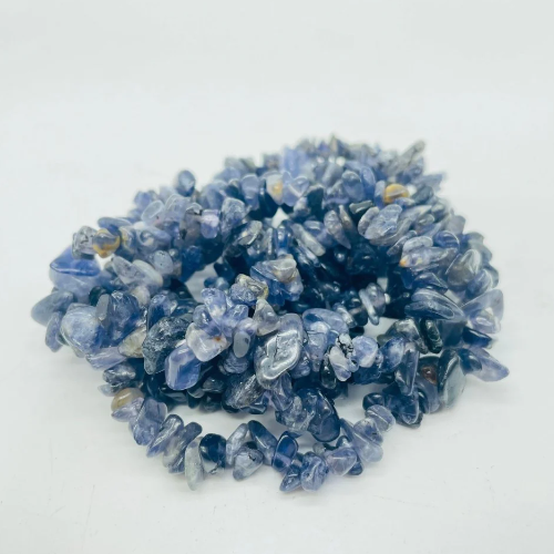 GB Cordierite Iolite Chip Elastic Gemstone Bracelet