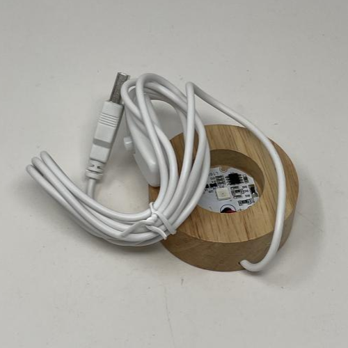 Light Base Wood LED USB 2.25" Dia