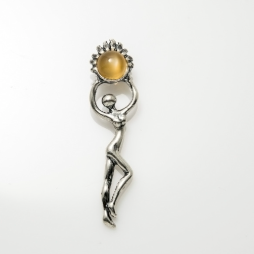 Sun Dancer Pendant SS Amber by Wellstone