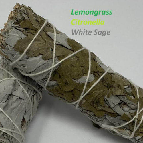 Smudge Wand - White Sage w/ Lemongrass & Citronella 4"