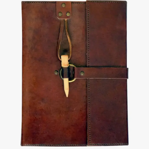 Journal Leather 6x8 w/ Wood Peg