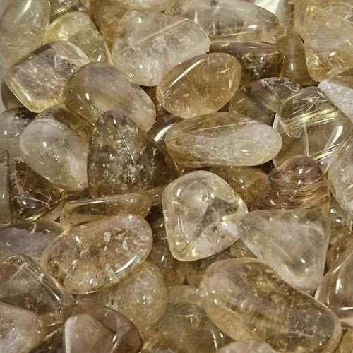 Quartz Golden Rutilated Tumbled Stone Grade A  .5"-1"