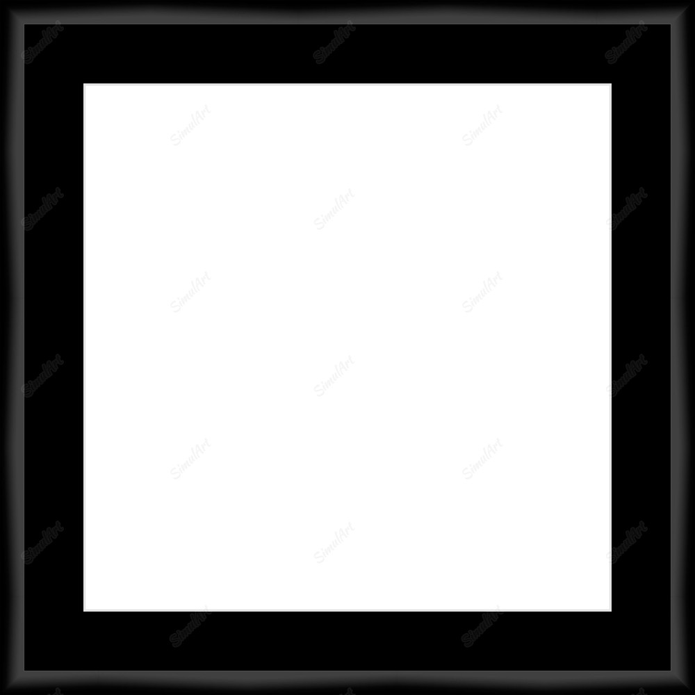 Empty frame for paper item 832280 - Moulding MS500   3/4" Black Cube Mat Rag CR1577  Raven Black Regular Glass Glass Manila Board (Very Thin) Back 