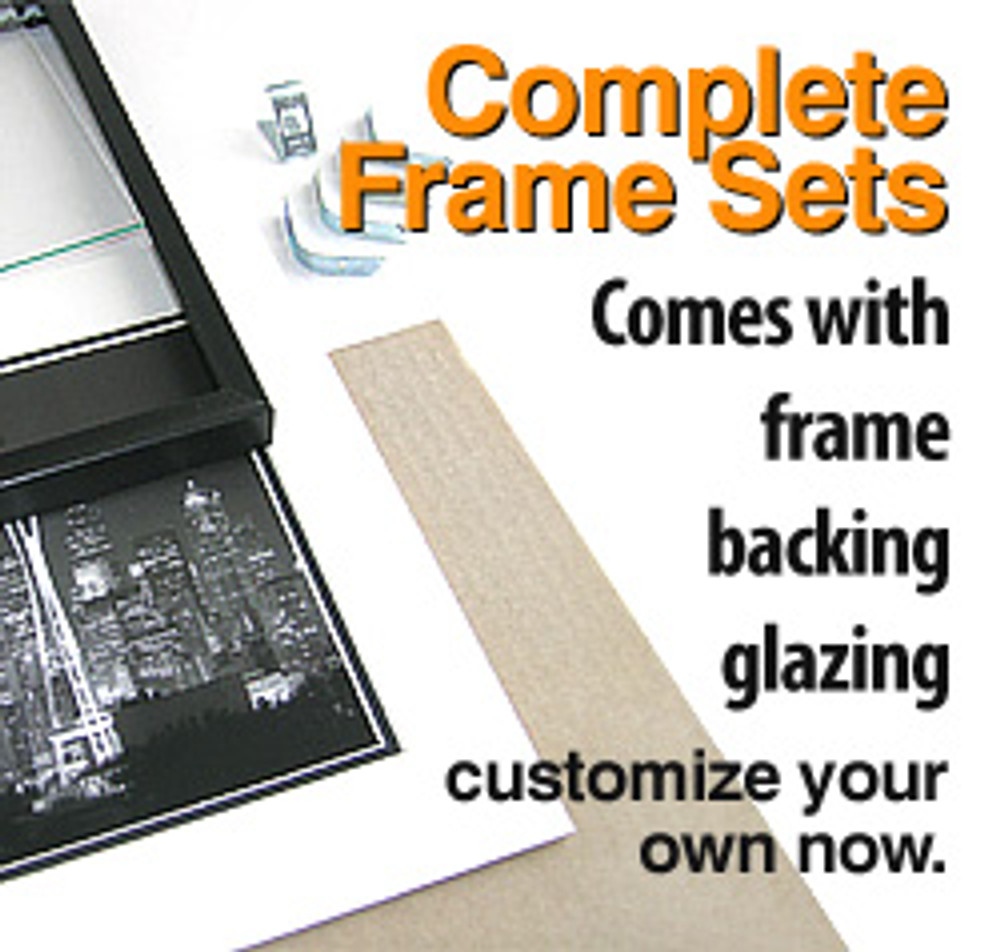 11 x 14 Regular Metal  Frame Set (Complete with Standard Clear Glass and Cardboard Backing)