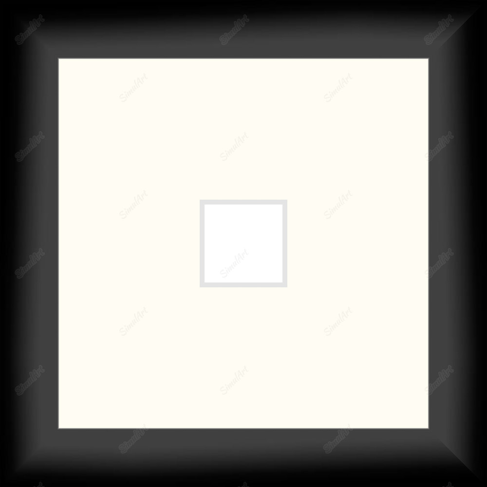 Empty frame for paper item 1079222 - Moulding MS500   3/4" Black Cube Mat Essentials White Core Polar White Regular Glass Glass Manila Board (Very Thin) Back 