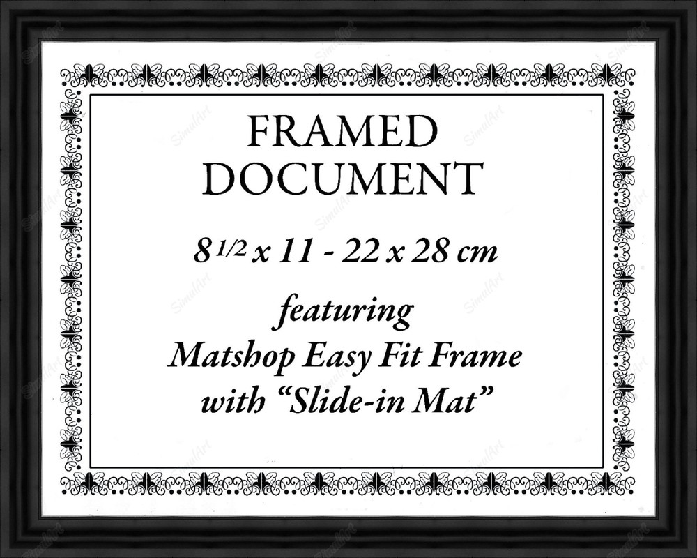 Blank Certificate for fit 1091414 - Moulding 7900  Small Black Step Float Frame 