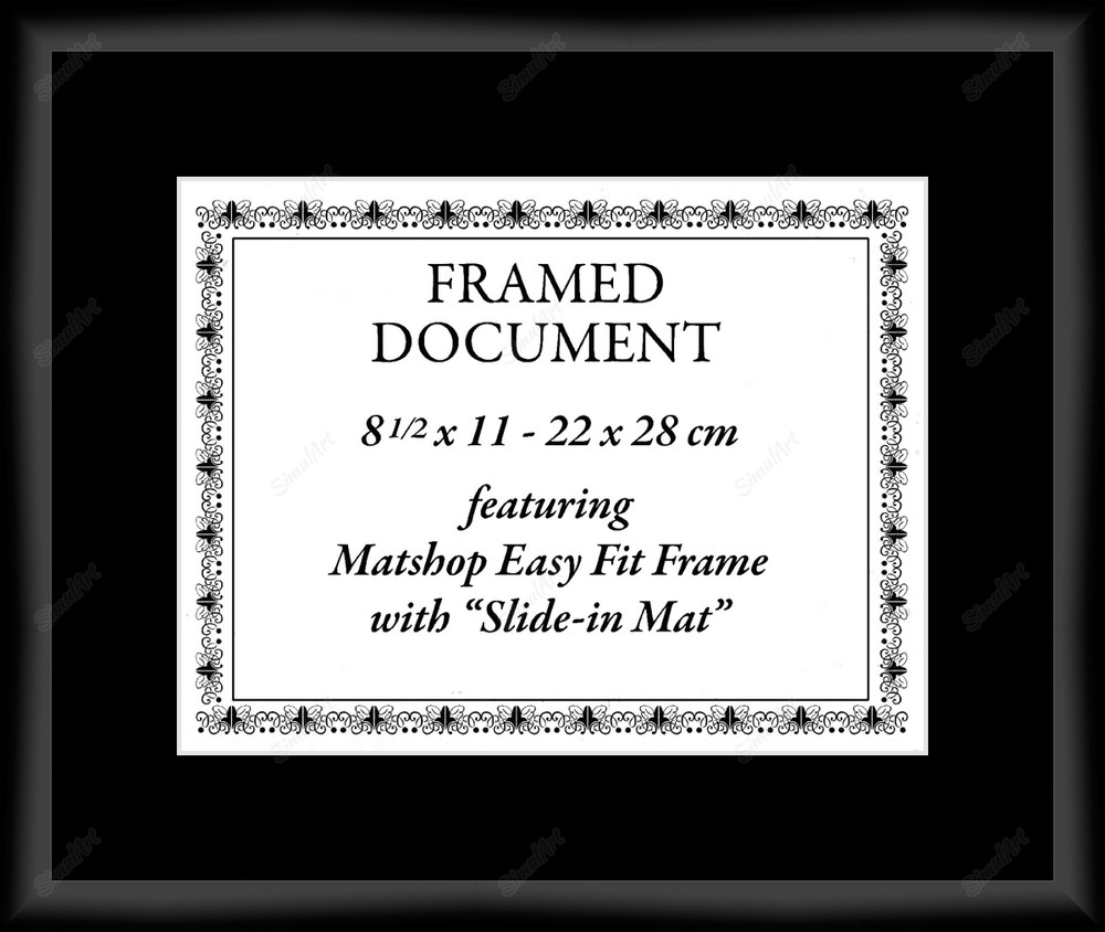 Blank Certificate for fit 1108007 - Moulding MS500   3/4" Black Cube Mat Rag CR1577  Raven Black Regular Glass Glass Manila Board (Very Thin) Back 