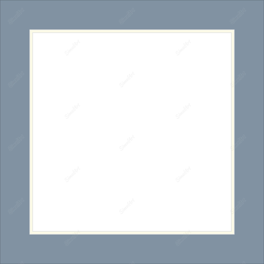 Custom Mats 814887 - Mat Essentials White Core CBW538 Brittany Blue Mat 2 Essentials White Core CBW407 Cream Linen 