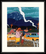 For You, Grandma 1079641 - Moulding MS500   3/4" Black Cube Mat Essentials White Core Polar White Regular Glass Glass Manila Board (Very Thin) Back 