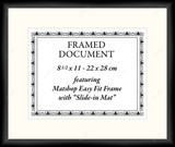 Blank Certificate for fit 1094658 - Moulding MS500   3/4" Black Cube Mat Essentials White Core Polar White Regular Glass Glass Manila Board (Very Thin) Back 